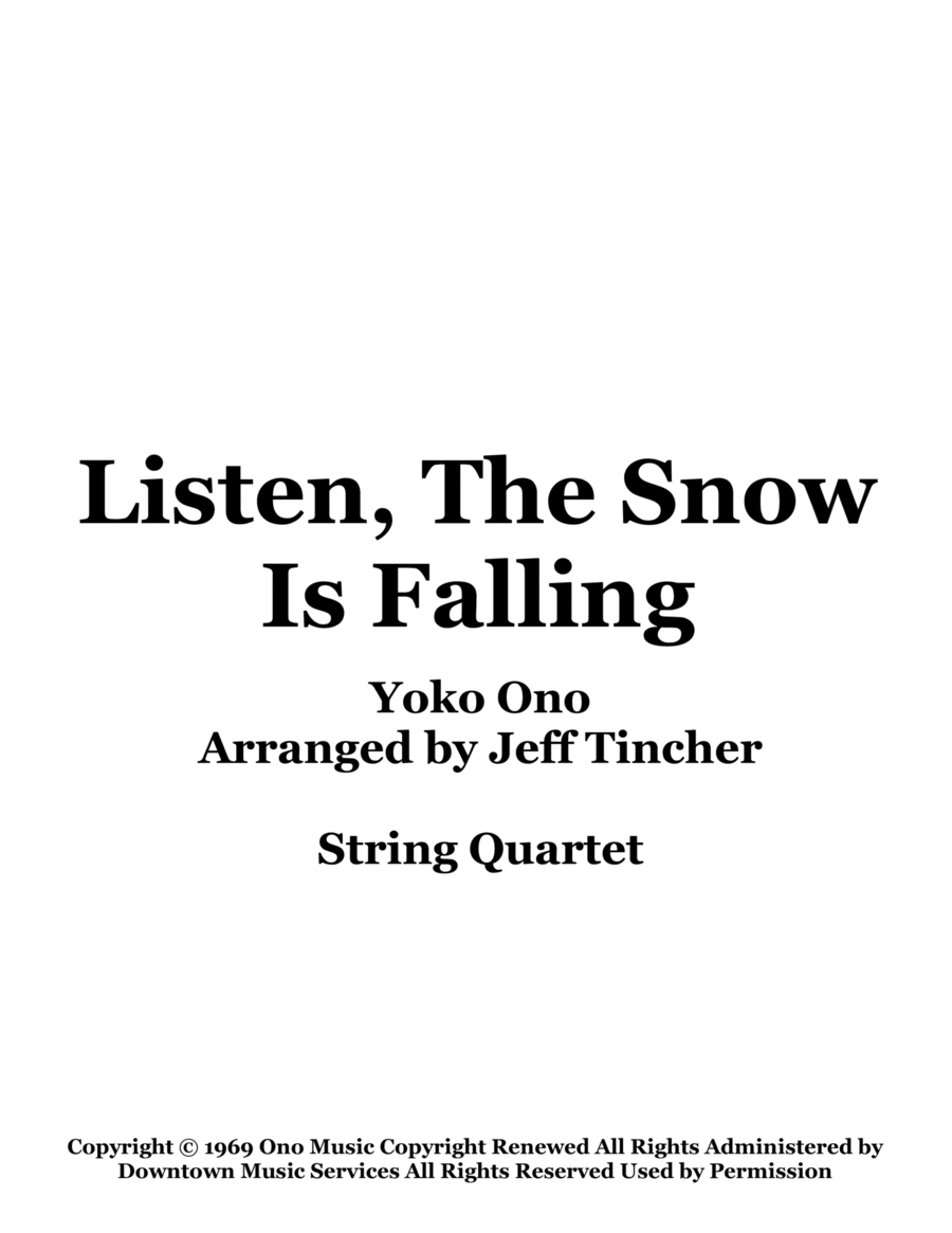 Listen, The Snow Is Falling String Quartet scores gallery preview page 1
