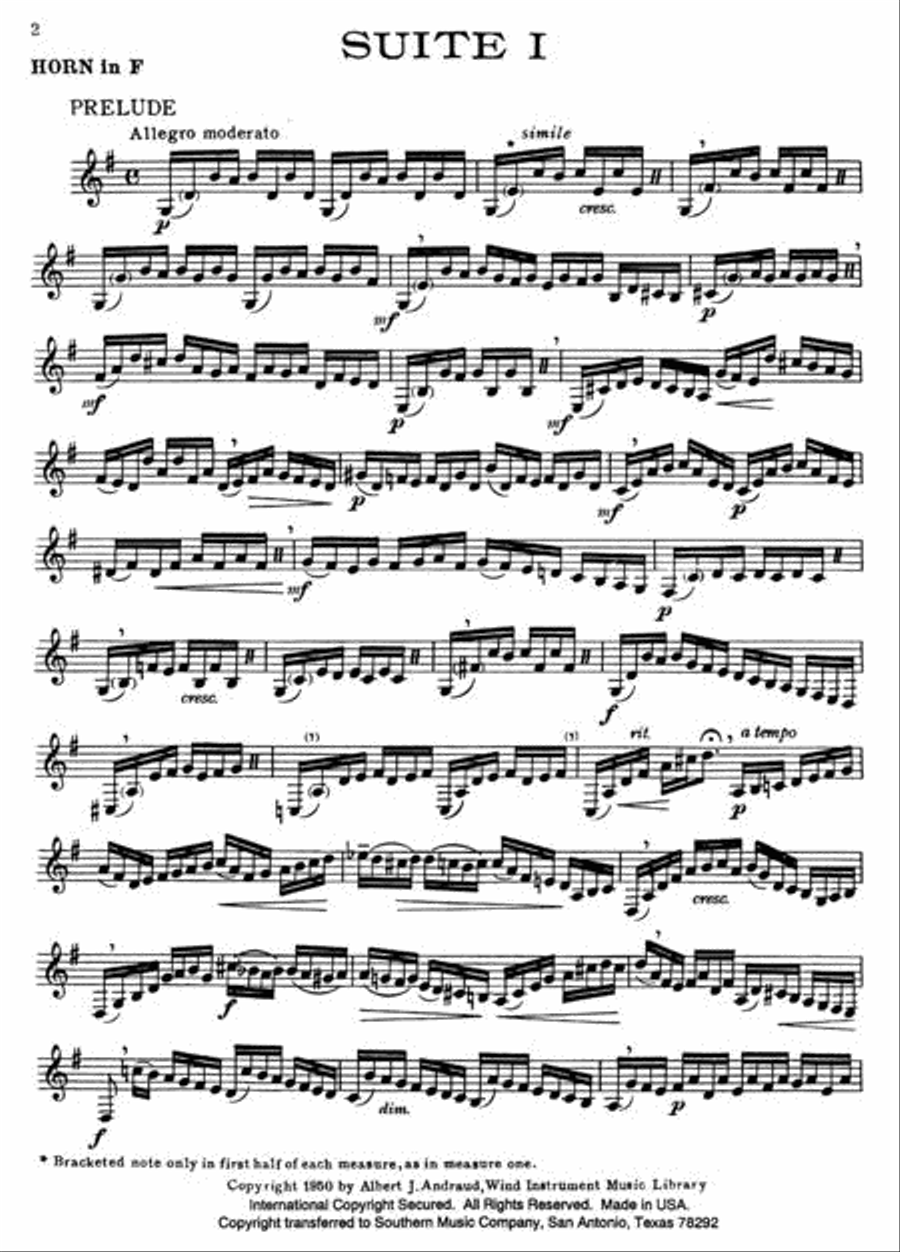 Six Cello Suites for horn