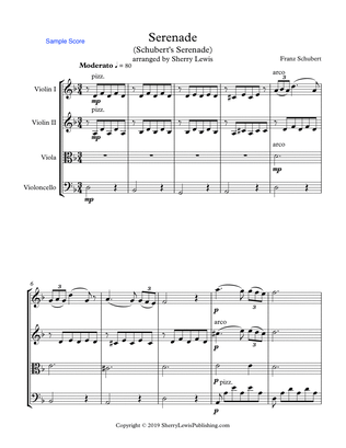 Book cover for SCHUBERT SERENADE String Quartet, Intermediate Level for 2 violins, viola and cello