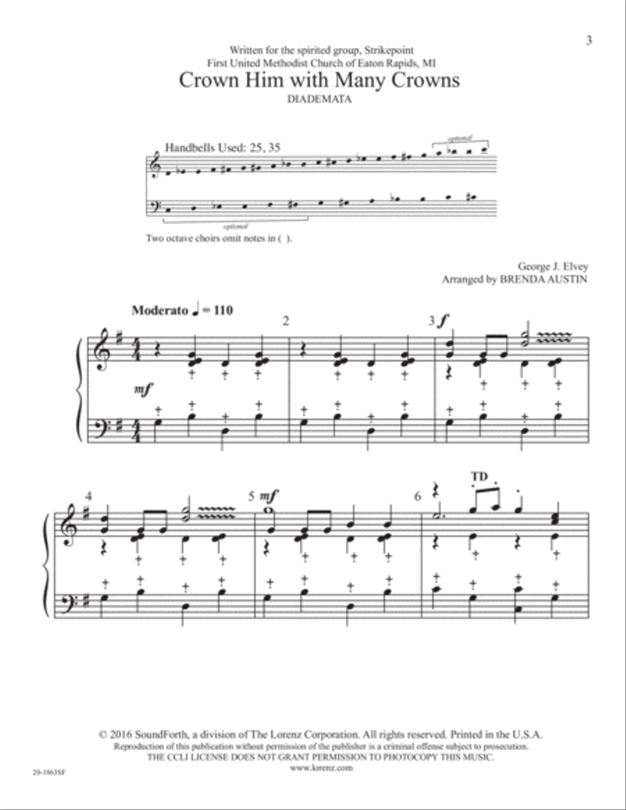Crown Him with Many Crowns 3-Octaves scores gallery preview page 2
