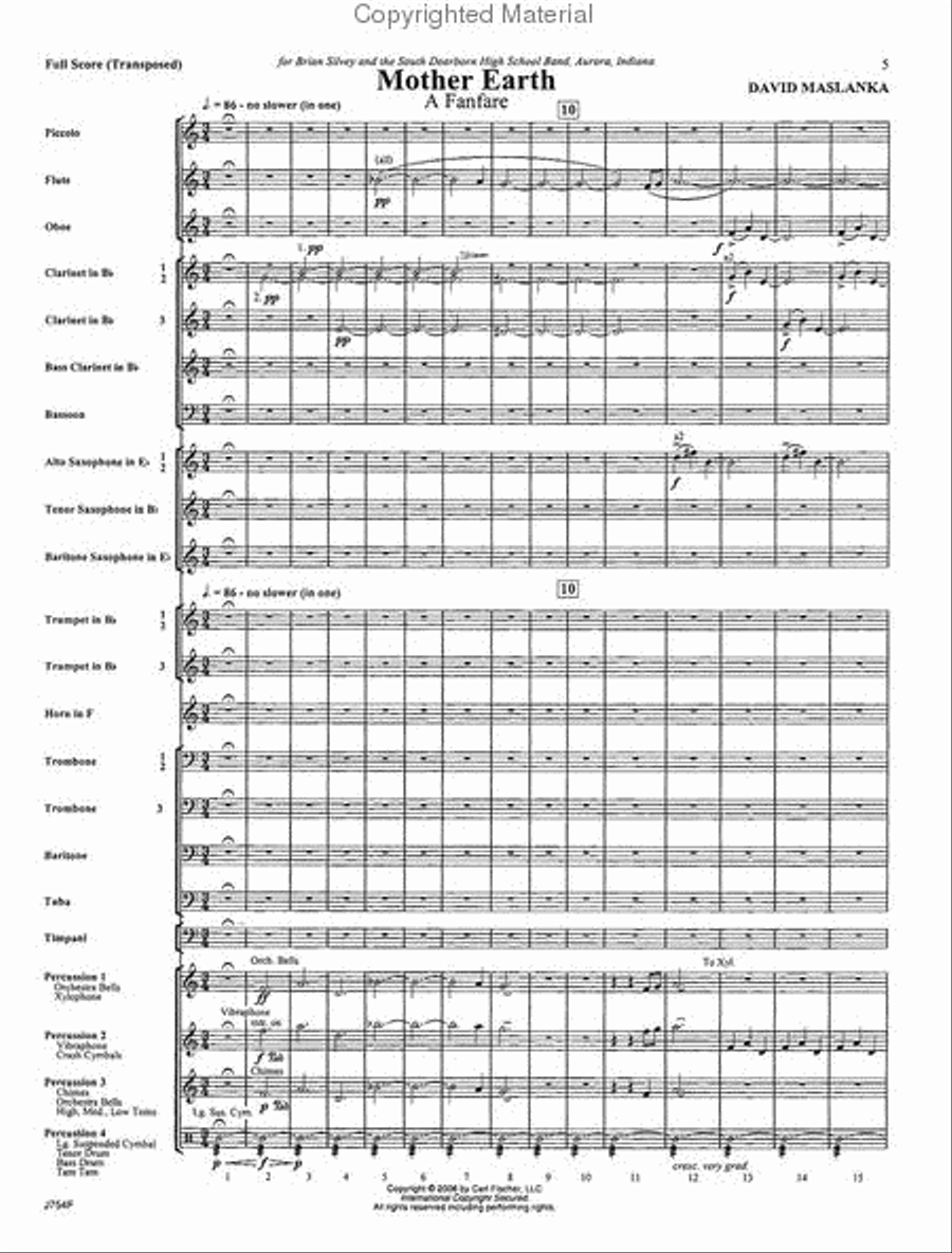 Mother Earth (Fanfare) Mother Earth (Fanfare) Concert Band scores gallery preview page 2