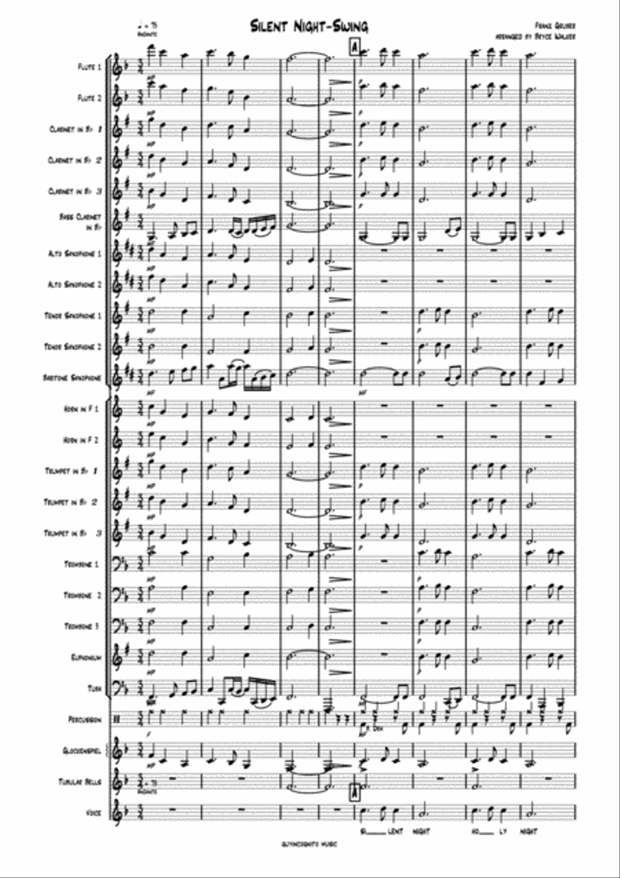 Silent Night Swing Concert Band scores gallery preview page 1