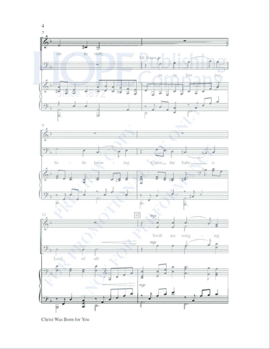 Christ Was Born for You Christ Was Born for You 4-Part scores gallery preview page 5