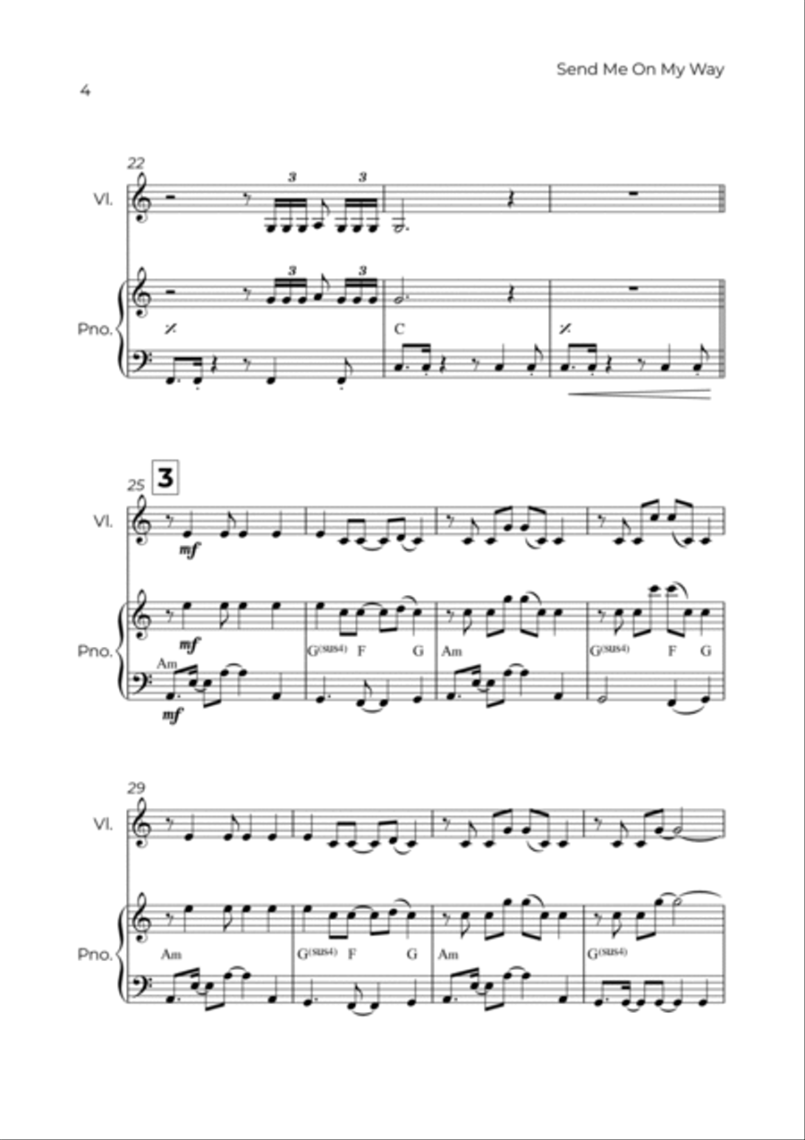 Send Me On My Way Violin Solo scores gallery preview page 4