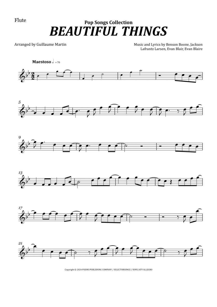 Beautiful Things Beautiful Things Flute Solo scores gallery preview page 1