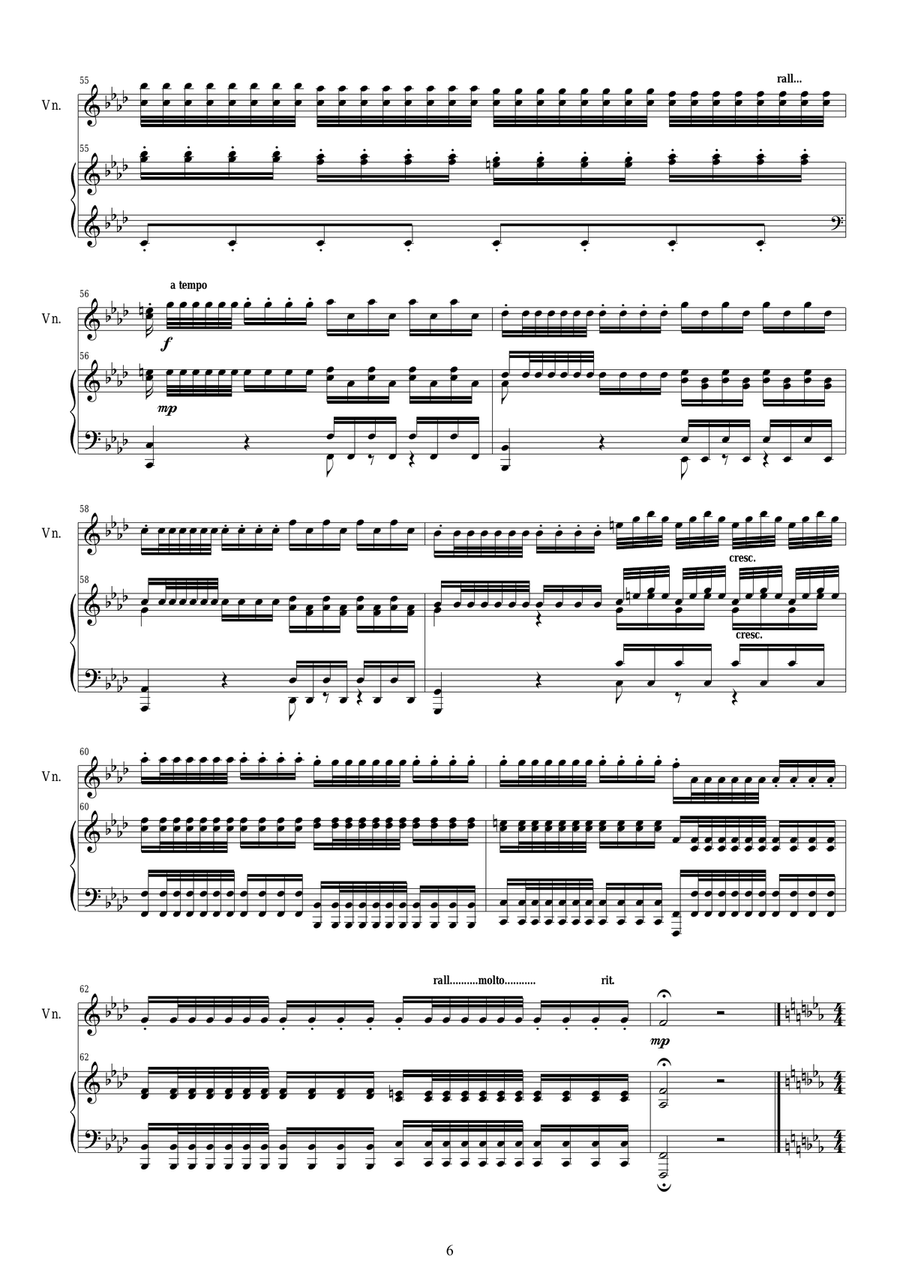 Vivaldi - Concerto No.4 in F minor Op.8 Winter RV 297 for Violin and Piano Violin Solo scores gallery preview page 6