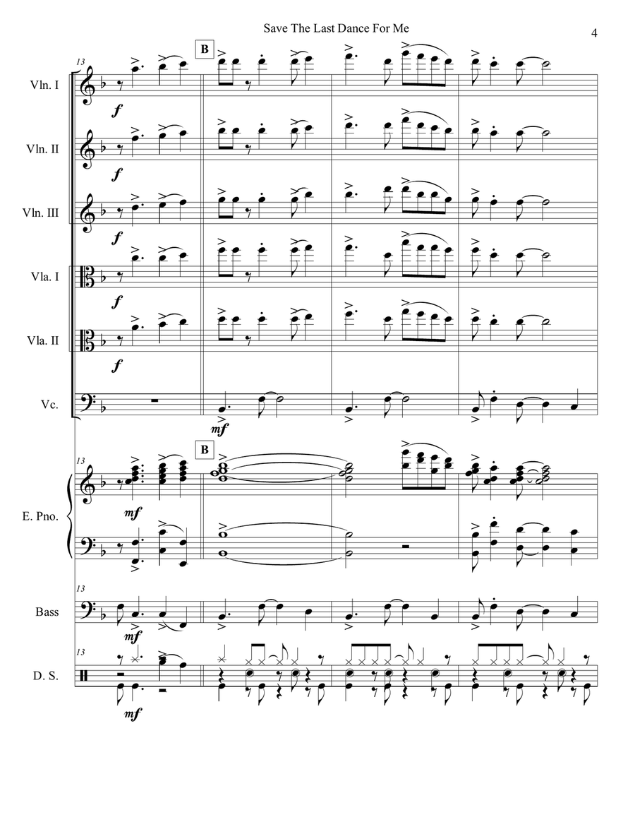 Save The Last Dance For Me String Orchestra scores gallery preview page 4
