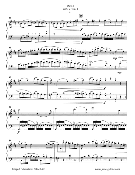 Beethoven: Three Duets WoO 27 for Tenor Sax & Cello image number null