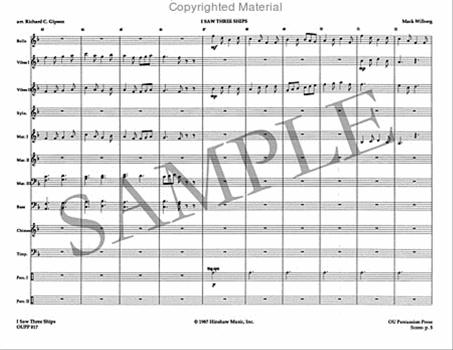I Saw Three Ships Percussion Ensemble scores gallery preview page 6