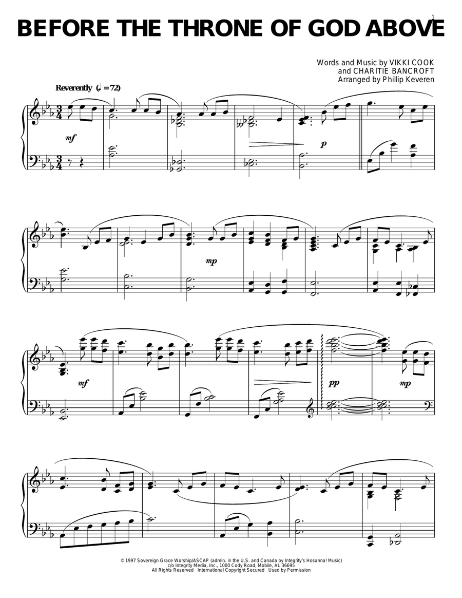 Before The Throne Of God Above [Jazz version] (arr. Phillip Keveren) Piano Solo scores gallery preview page 1