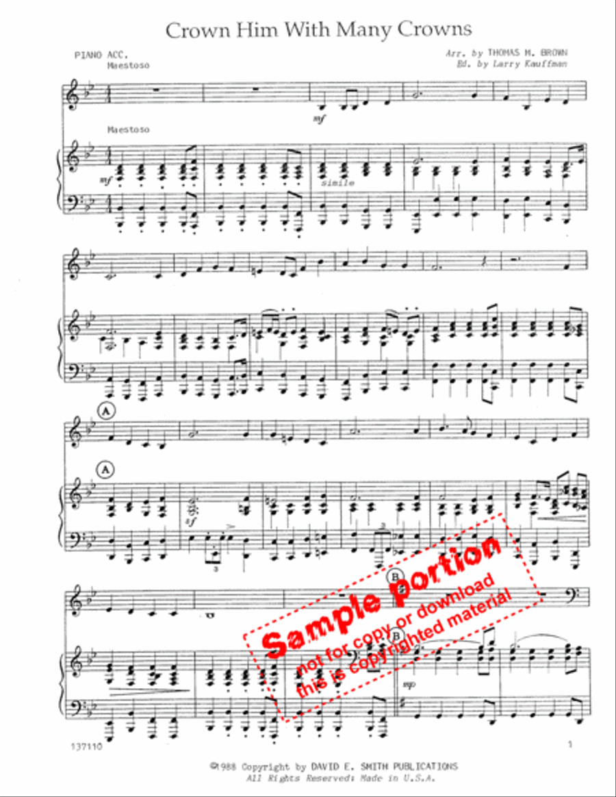 Crown Him With Many Crowns Horn Solo scores gallery preview page 2