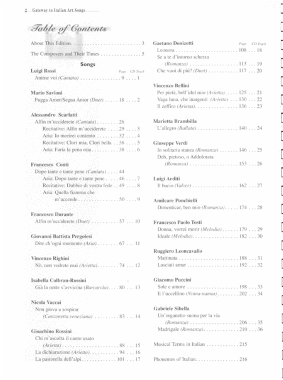 Gateway to Italian Songs and Arias Voice Solo scores gallery preview page 2