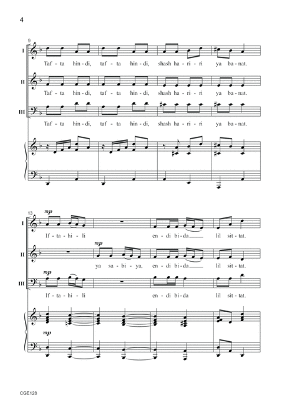 Tafta Hindi (Three-part Mixed) 3-Part scores gallery preview page 5