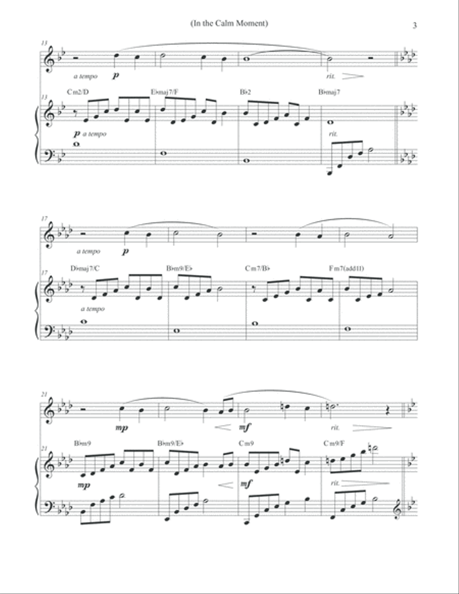 In the Calm Moment - Flute & Piano Flute Solo scores gallery preview page 3