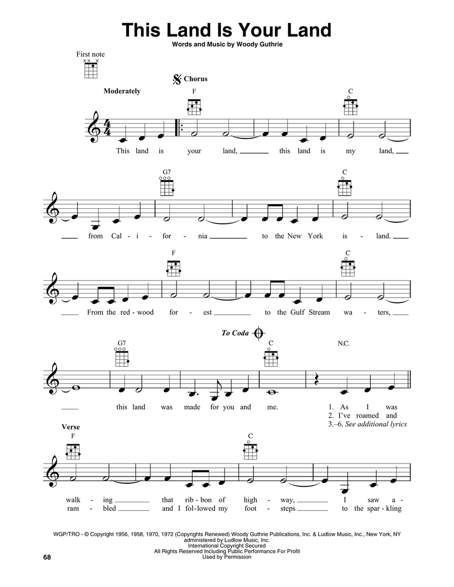 This Land Is Your Land Banjo scores gallery preview page 1