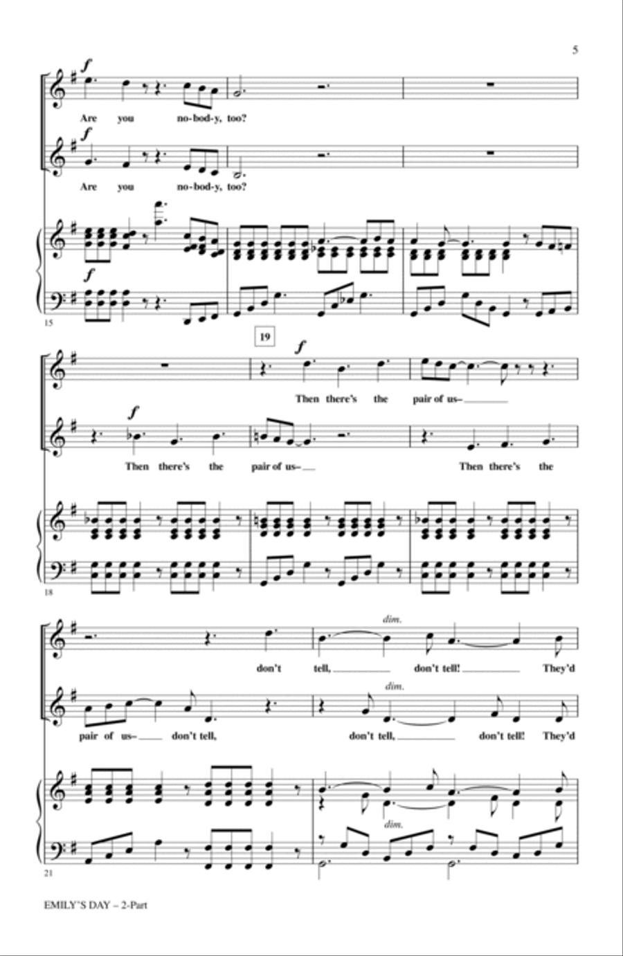 Emily's Day (Choral Collection) 2-Part scores gallery preview page 3
