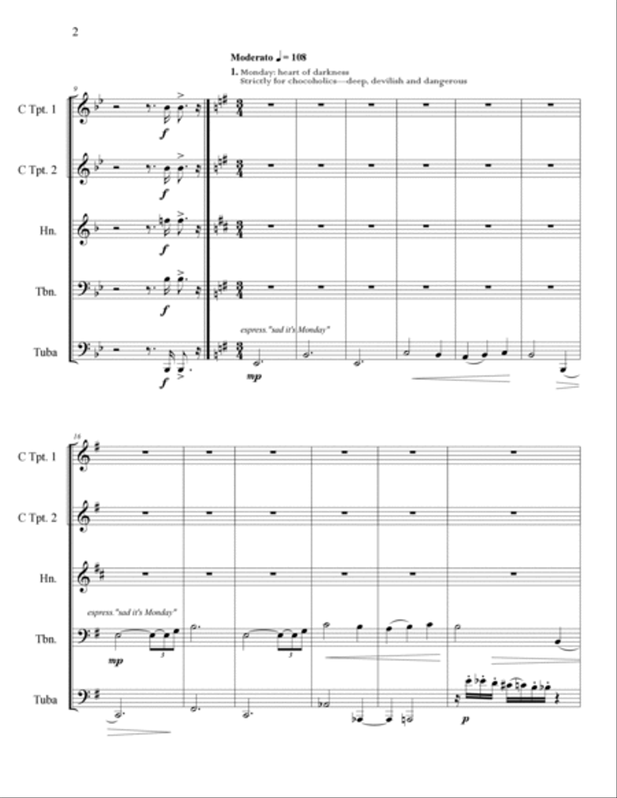 Hello Cupcake! for Brass Quintet Brass Quintet scores gallery preview page 4
