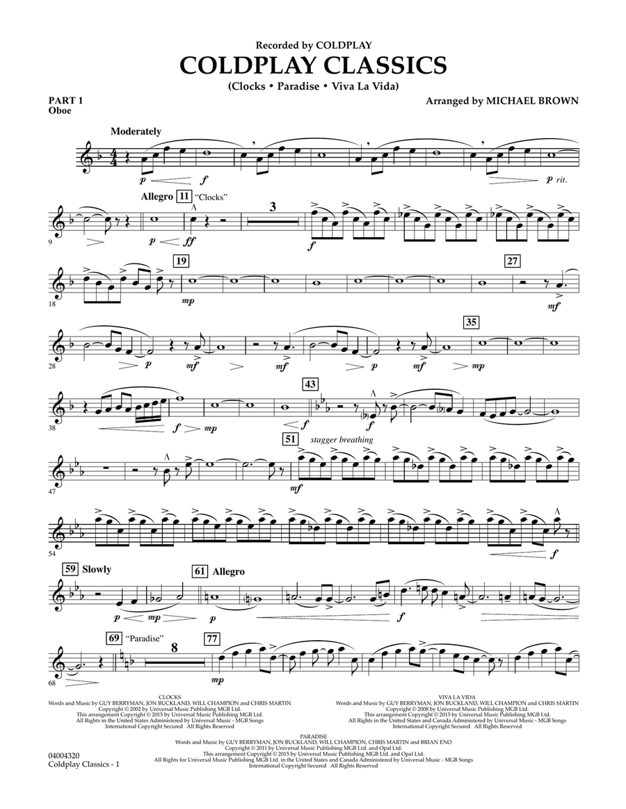 Coldplay Classics - Pt.1 - Oboe