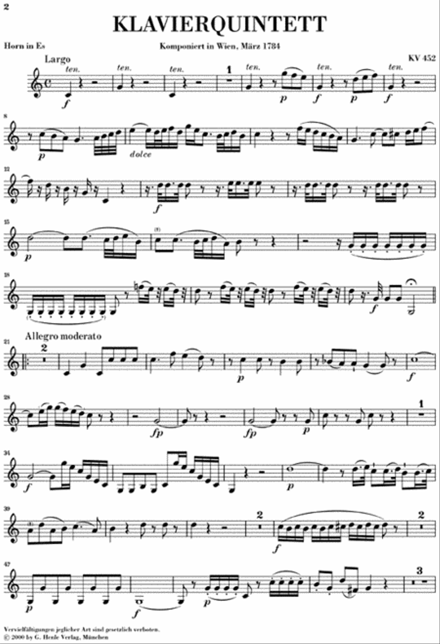 Quintet for Piano and Wind Instruments in E-flat Major, K. 452 Bassoon scores gallery preview page 6