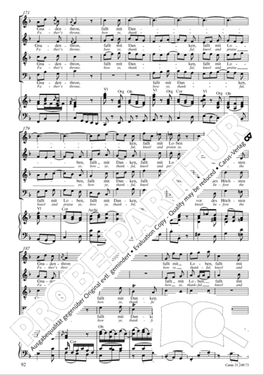 Christmas Oratorio (Weihnachtsoratorium, Teile IV-VI) 4-Part scores gallery preview page 13