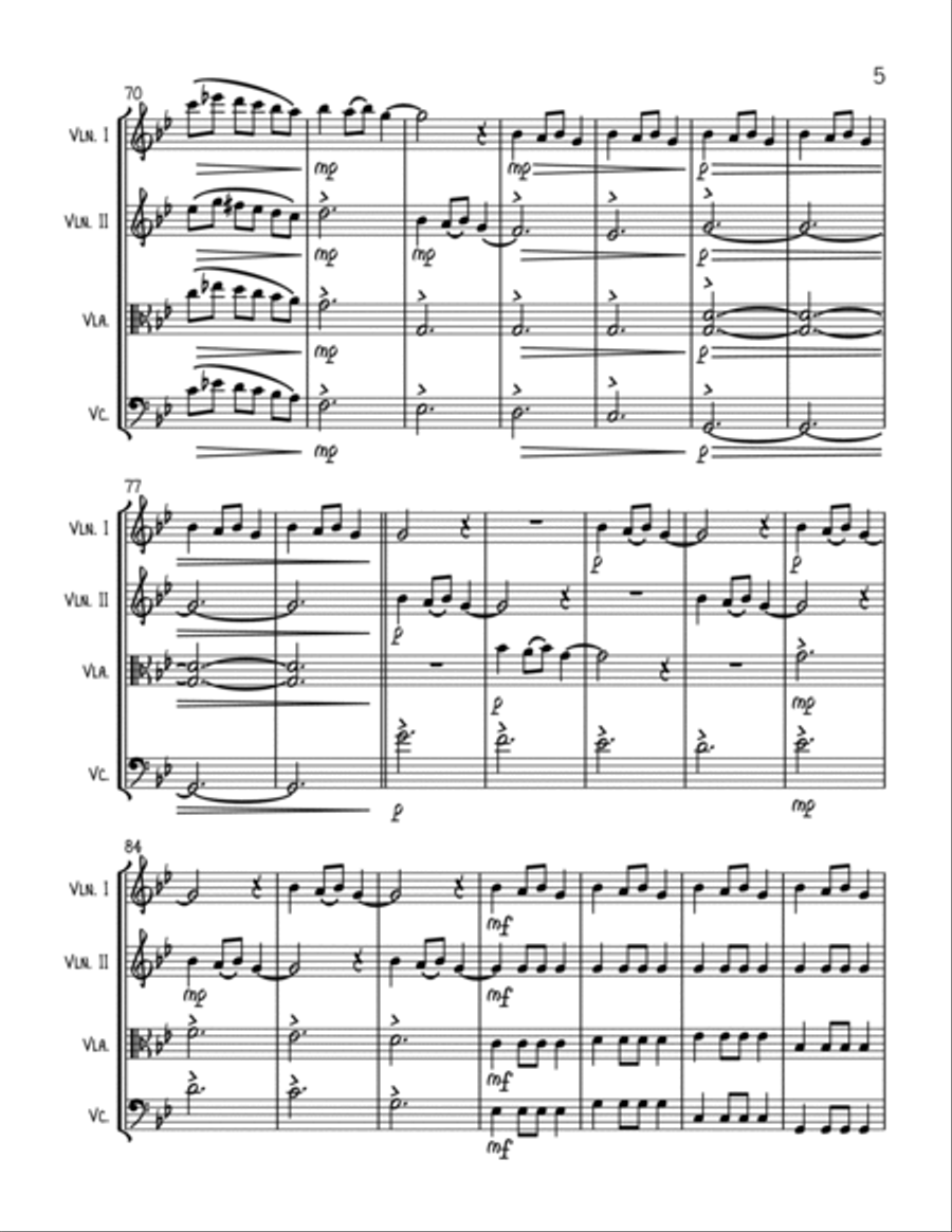 Carol Of The Bells - String Quartet String Quartet scores gallery preview page 5