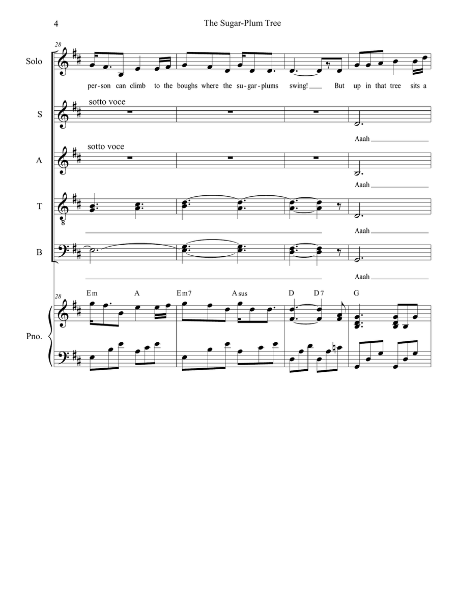 The Sugar-Plum Tree (Solo with SATB) 4-Part scores gallery preview page 4