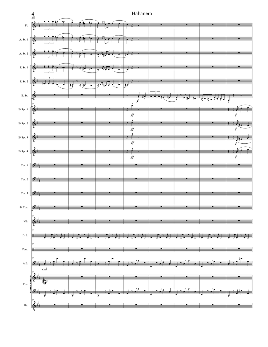 Habanera (Jazzified) Jazz Ensemble scores gallery preview page 4