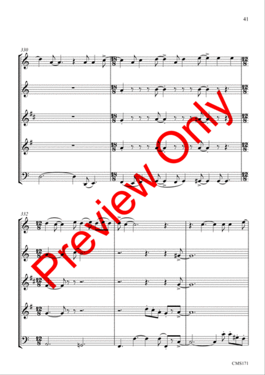 Queen Medley Fantasy Woodwind Quintet scores gallery preview page 44