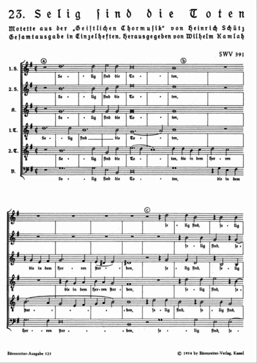 Selig sind die Toten SWV 391 Mixed Choir scores gallery preview page 2