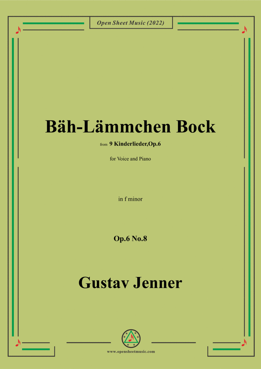 Jenner-Bäh-Lämmchen Bock,in f minor,Op.6 No.8 Voice scores gallery preview page 1