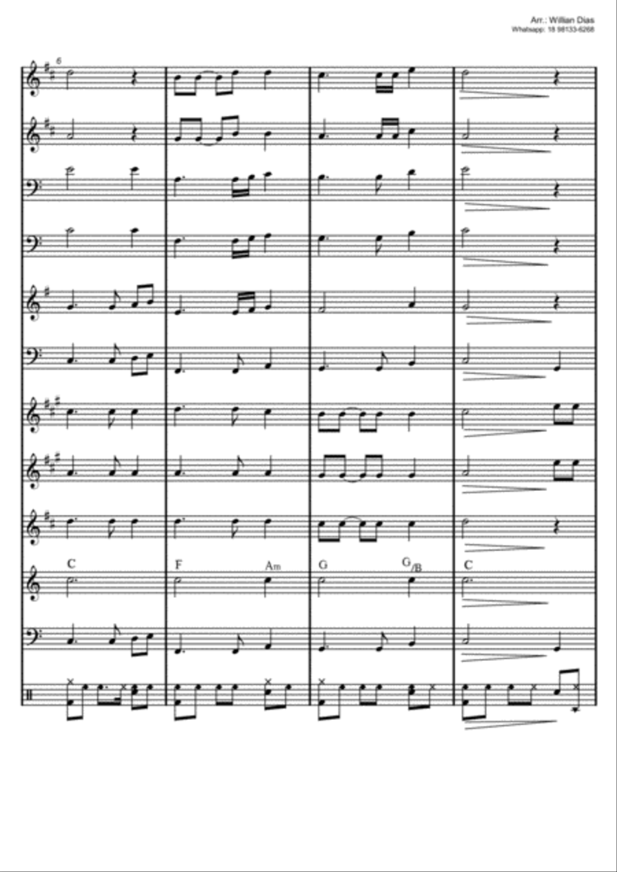 Harpa Crista 126 - Bem Aventurança do Crente - Grupo de Metais Piano, Vocal, Guitar scores gallery preview page 2