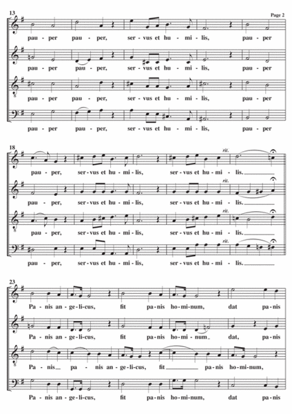 Panis Angelicus A Cappella SATB image number null