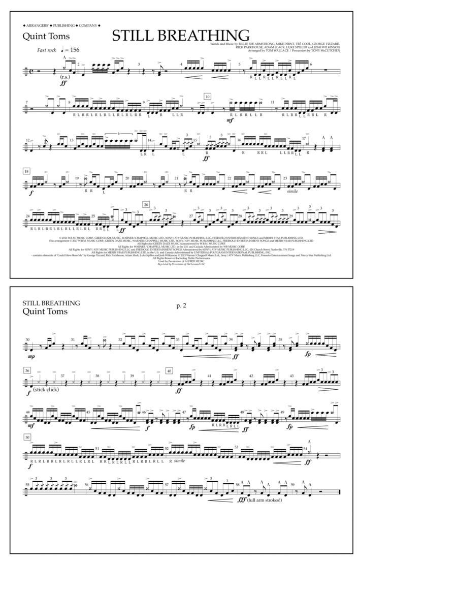 Still Breathing - Quint-Toms Part scores gallery preview page 1