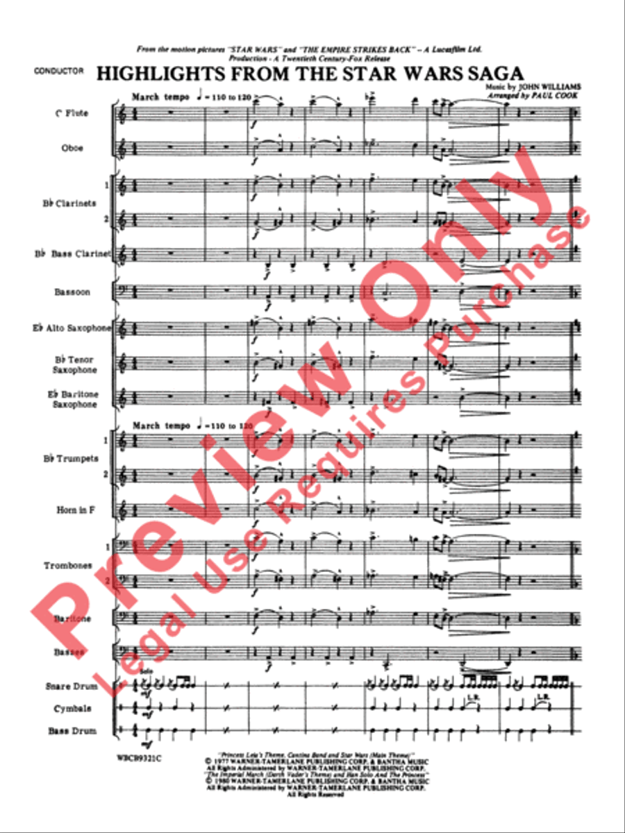 Star Wars Highlights Star Wars Highlights Concert Band scores gallery preview page 4