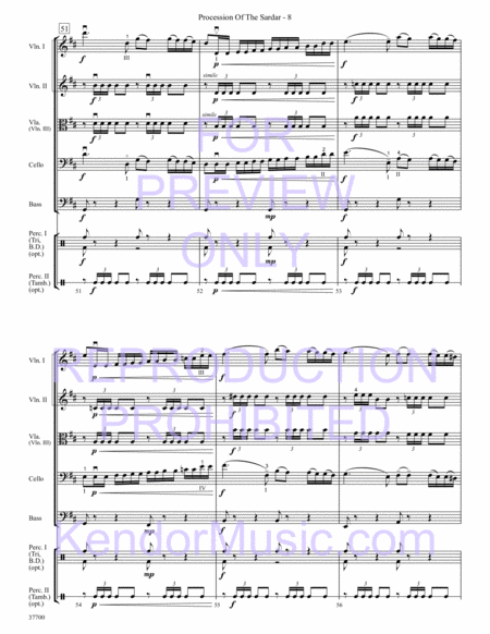 Procession Of The Sardar (from Caucasian Sketches) (Full Score)