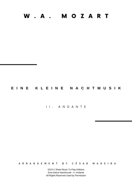 Eine Kleine Nachtmusik (2 mov.) - Alto Sax and Piano (Full Score and Parts) image number null