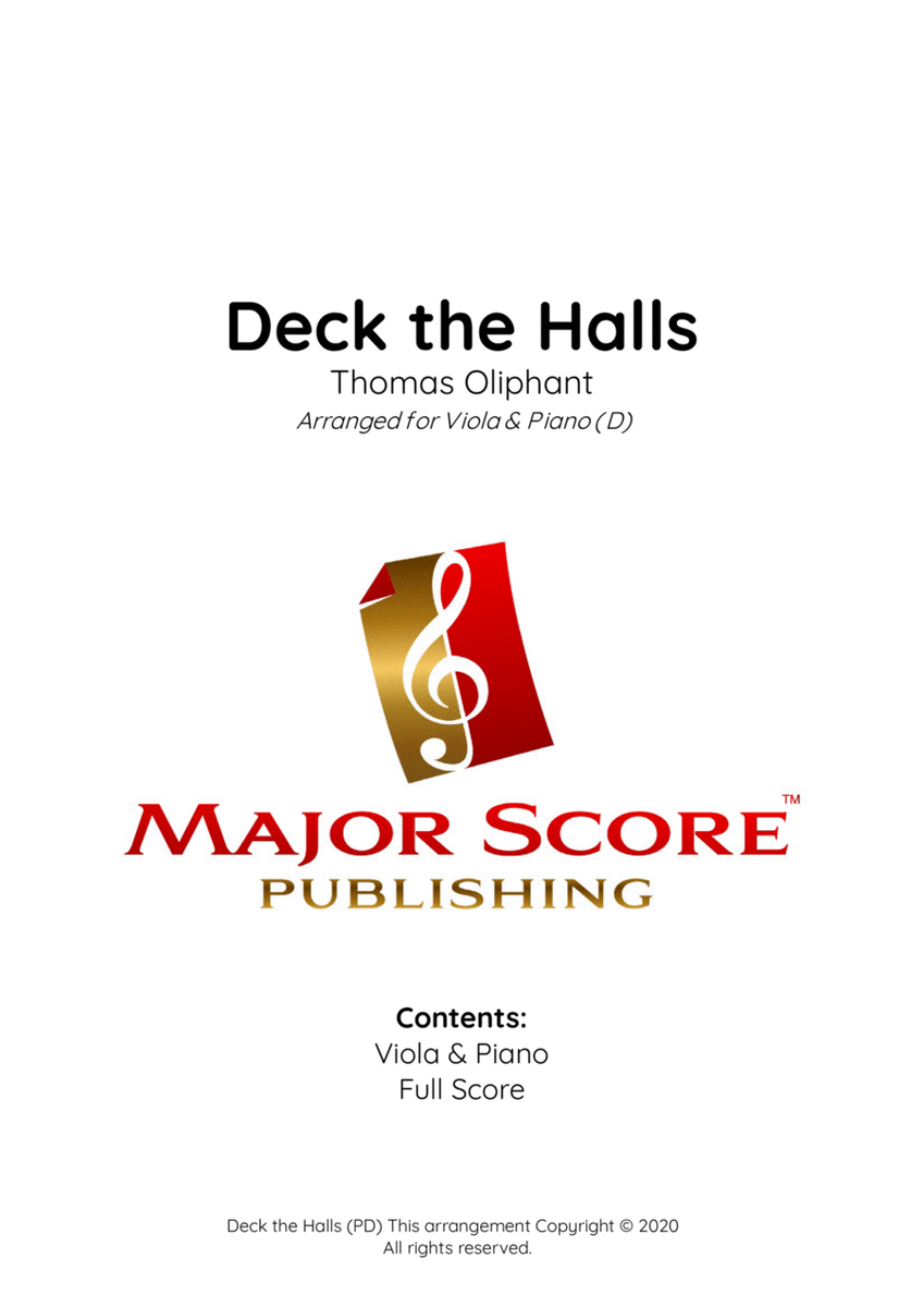 Deck the Halls | Viola & Piano (D) image number null