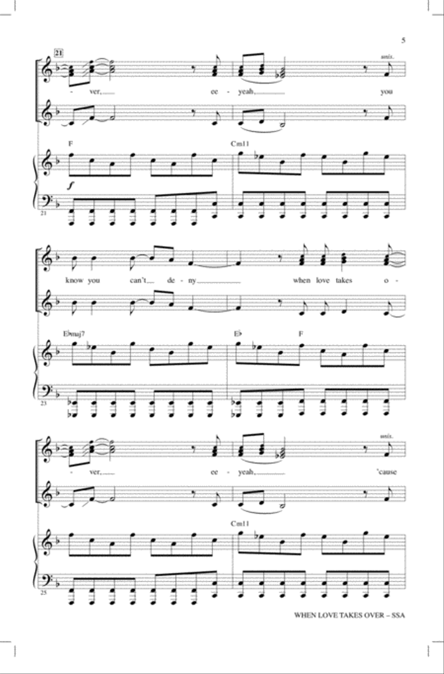 When Love Takes Over SSA scores gallery preview page 4