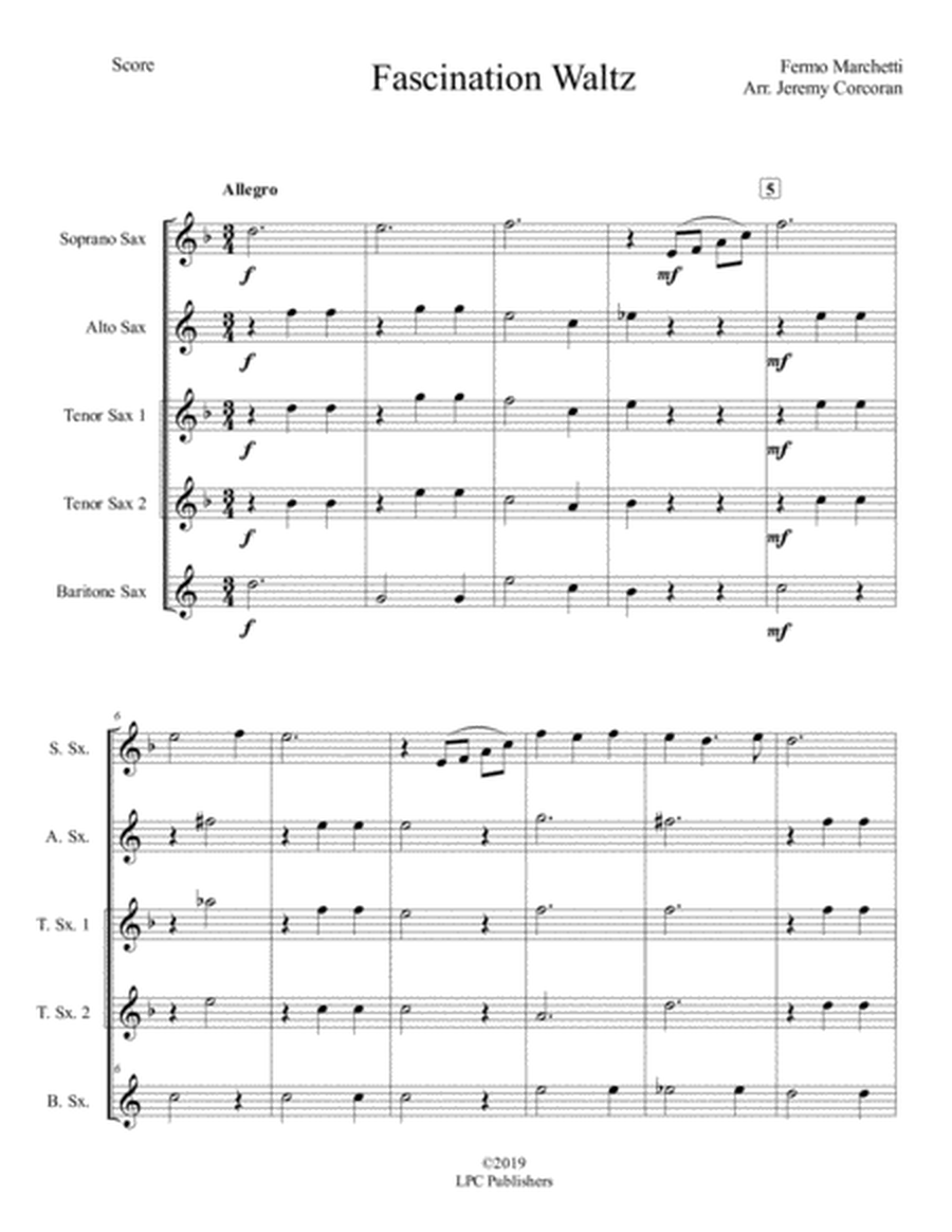 Fascination Waltz for Saxophone Quintet (SATTB or AATTB) image number null