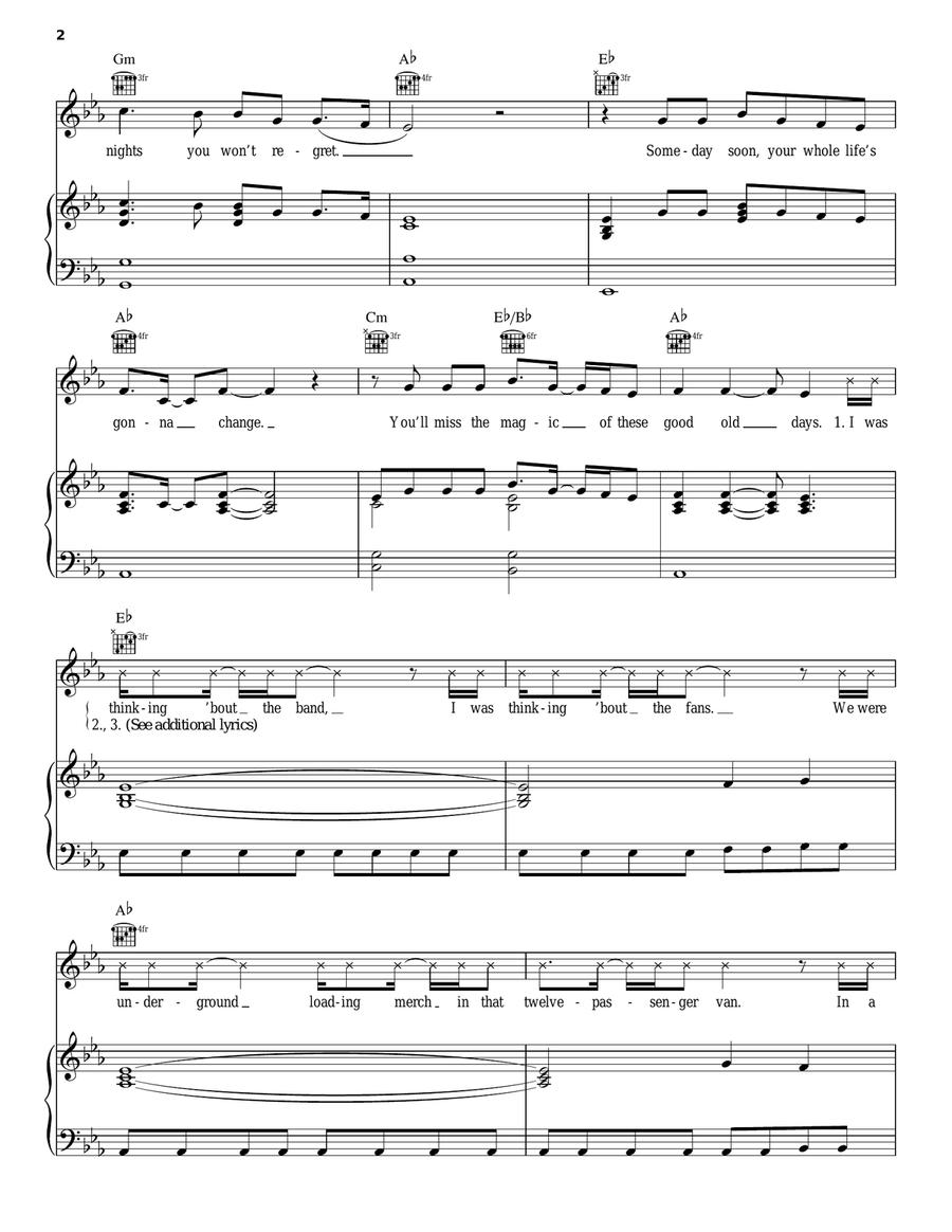 Good Old Days Good Old Days Piano, Vocal, Guitar scores gallery preview page 2