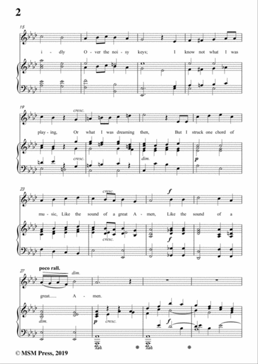 Arthur Sullivan-Lost Chord,in A flat Major,for Voice and Piano Voice Solo scores gallery preview page 4