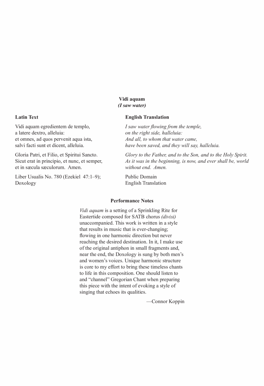 Vidi aquam: (I saw water) Divisi scores gallery preview page 1