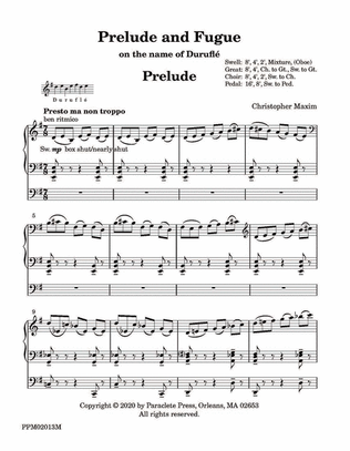 Prelude and Fugue on the name of Durufle
