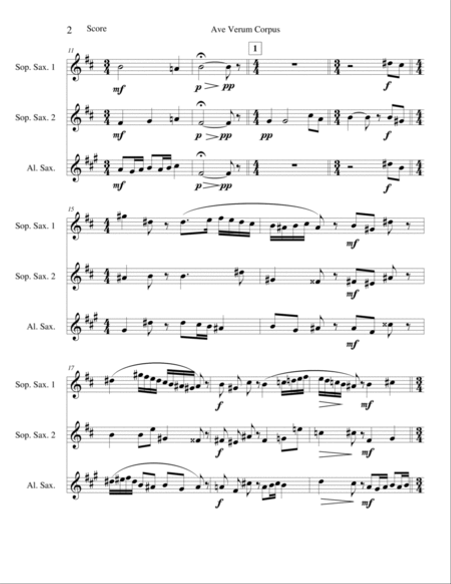 Ave Verum Corpus Ave Verum Corpus Woodwind Trio scores gallery preview page 2