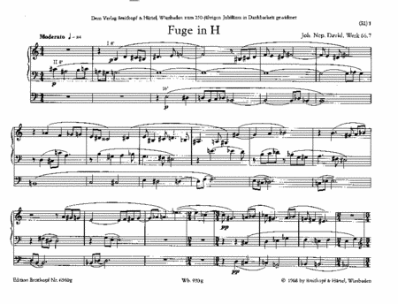12 Organ Fugues through all the Keys Werk 66