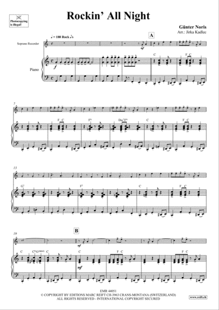 Rockin' All Night Soprano Recorder scores gallery preview page 4