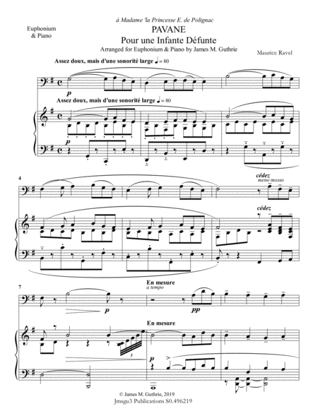 Ravel: Pavane for Euphonium & Piano image number null
