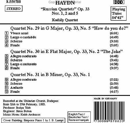 String Quartets Op. 33 Nos. 1 image number null