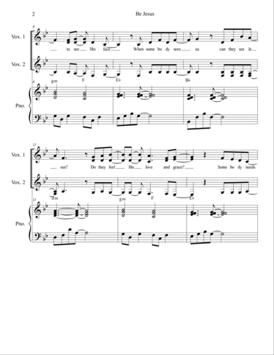 Be Jesus Be Jesus Voice scores gallery preview page 2