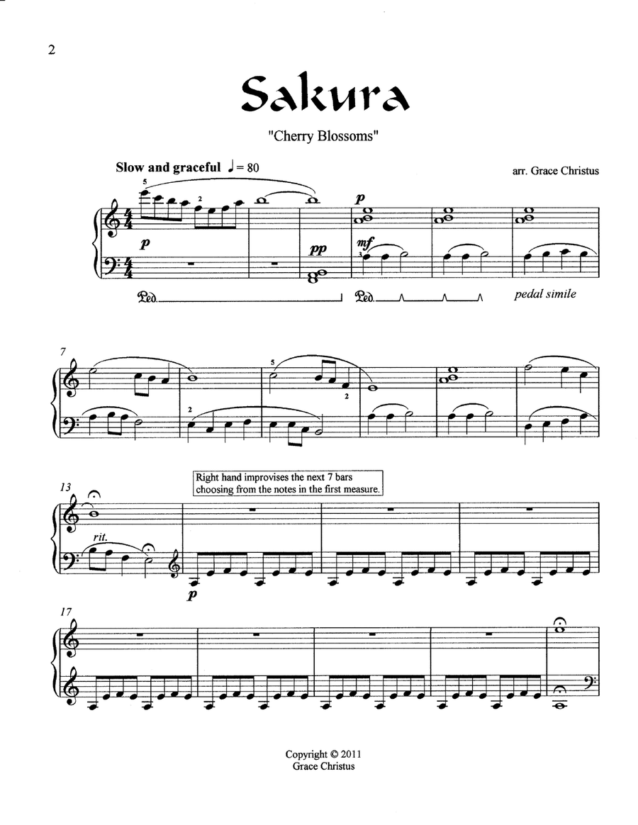 Three Japanese Folk Songs Piano Solo scores gallery preview page 3